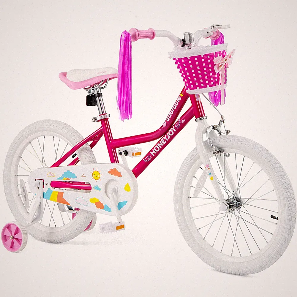 18" Toddler & Kids Bike Kids Bicycle w/Training Wheels for 6-8 Year Old Kids