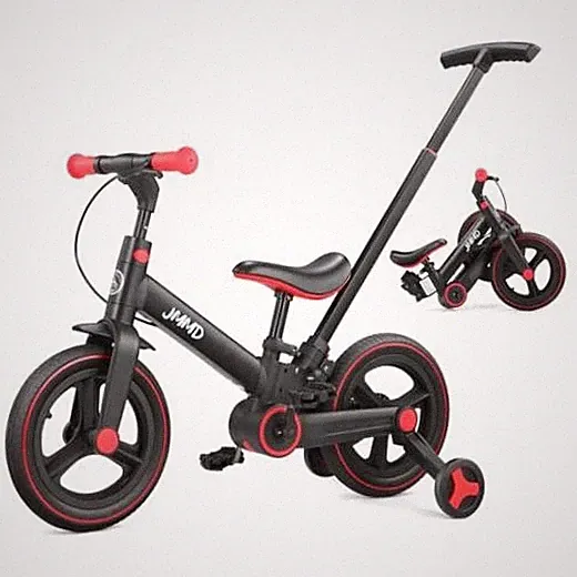 6" Black Toddler Bike with Push Handle for 18-60 Months - 12" Large - Large