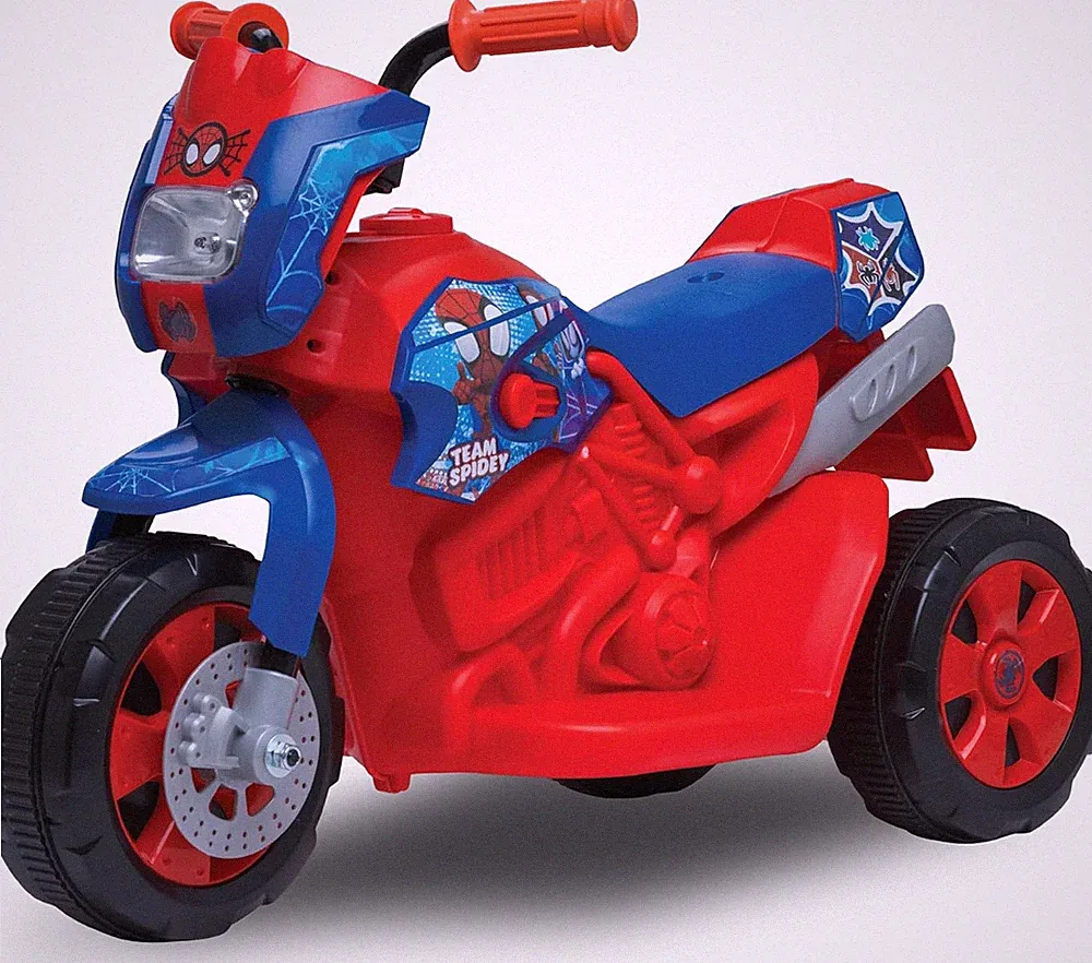 6V Marvel Spiderman Disney Junior Toddler Bike - Ride on Toys, Kids Bike, Outdoo