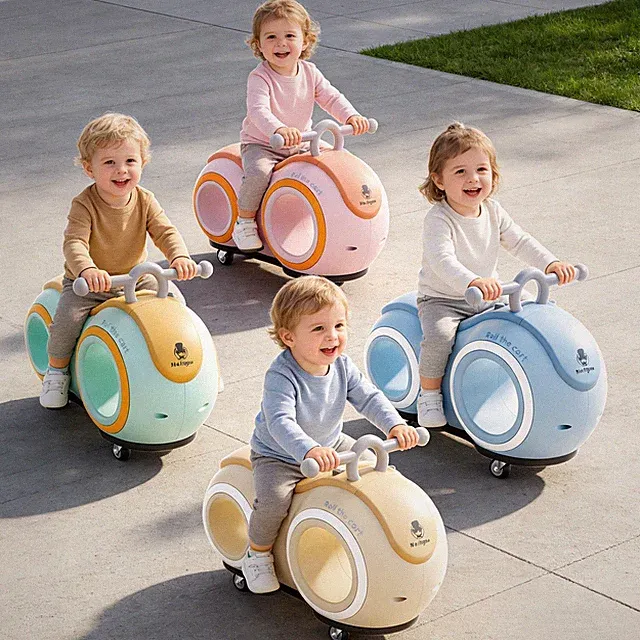 Anti-Rollover 4-Wheel Toddler Balance Bike with Lights And Music, 220 Lbs Load