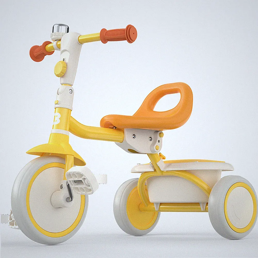 Besrey Toddler Tricycle with Bell,Kids Tricycle for Girls and Boys,Trikes,Yellow