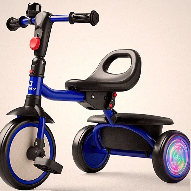 Besrey Toddler Tricycle with Flash Wheels,Kids Trike Bike for Girls/Boys,Blue