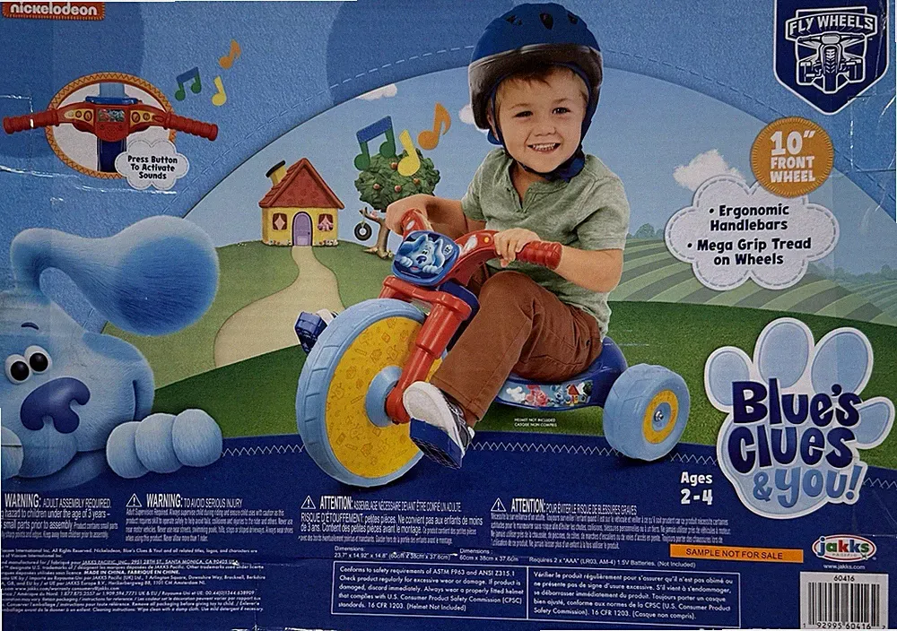 Blues Clues 10” Fly Wheels Junior Cruiser Ride-On Pedal Toddler Bike open box