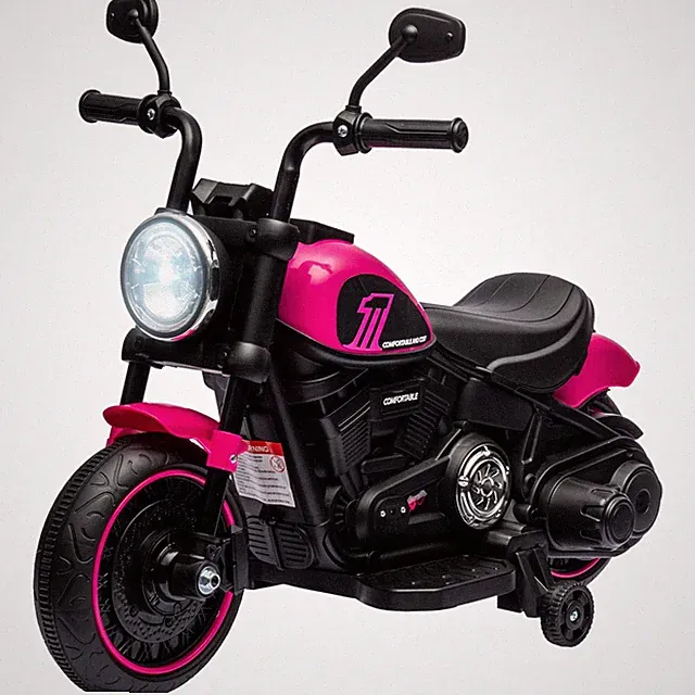 Fun 6V Kids Electric Bike with Splash-Proof Tires, 55lb, Pink