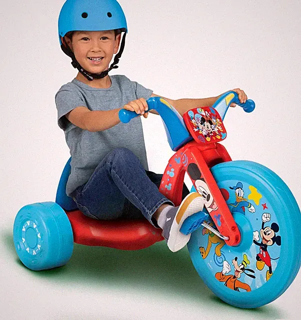 Mickey Mouse Ride-On 15" Fly Wheels Cruiser Tricycle Bike, Trike Has Built-In Li