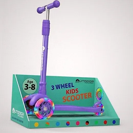 Outdoor Cruiser 3-wheel Kids Scooter – With Lean-to-steer Technology, Purple