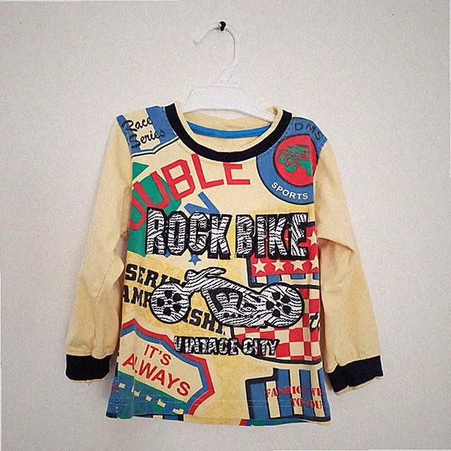 Rock Bike Vintage City Toddler Boy Size 2T Long sleeve Yellow Graphic Shirt