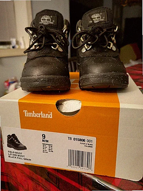 Timberland Field Boot Mid - Black Full Grain - Toddlers Size 9