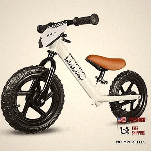 Toddler Balance Bike 2 Year Old, Age 24 Months to 5 Years Old, 12 Inch White