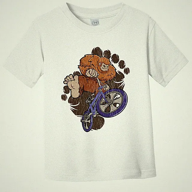 Toddler Bigfoot BMX Shirt - Sasquatch on BMX Bike Infant Toddler T-Shirt