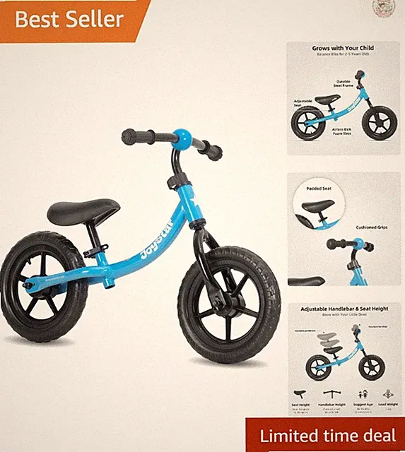 Toddler Lightweight Balance Bike - Adjustable for Ages 18 to 5