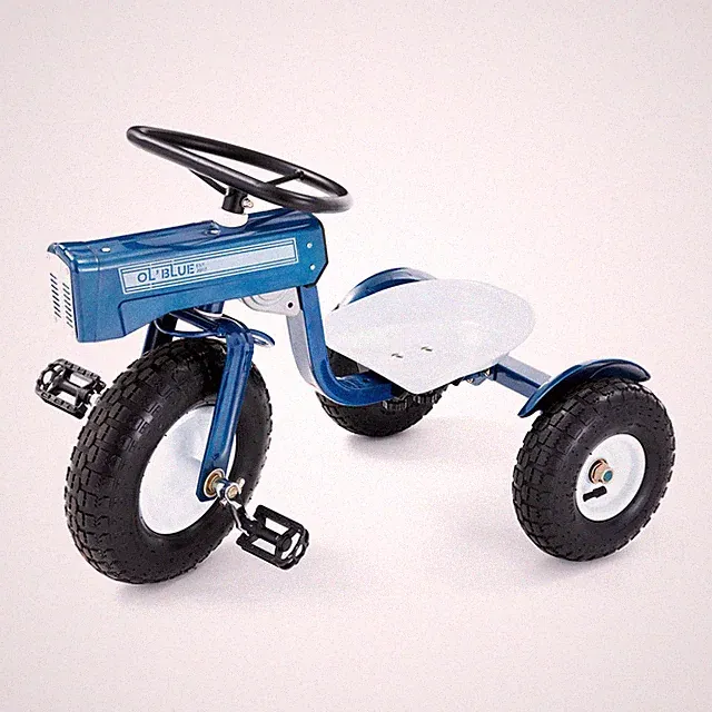 Tricam Ol' Blue Tractor Tricycle, 22" Steel Toddler Bike Kids Ride on Toy